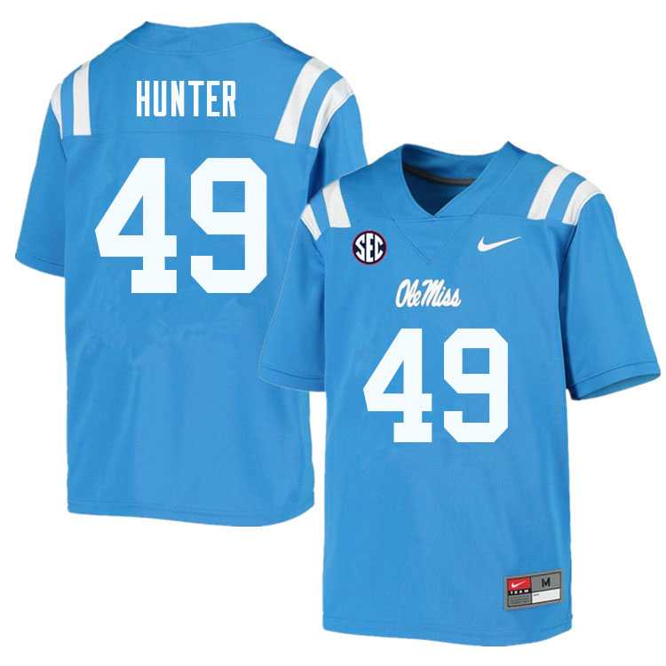 Men #49 Seth Hunter Ole Miss Rebels College Football Jerseys Sale-Powder Blue - Click Image to Close
